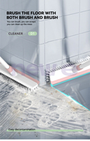 2024 2 en 1 gratter et sol baignoire et brosse à carrelage pour nettoyer la salle de bain brosse à récurer avec manche long poils rigides