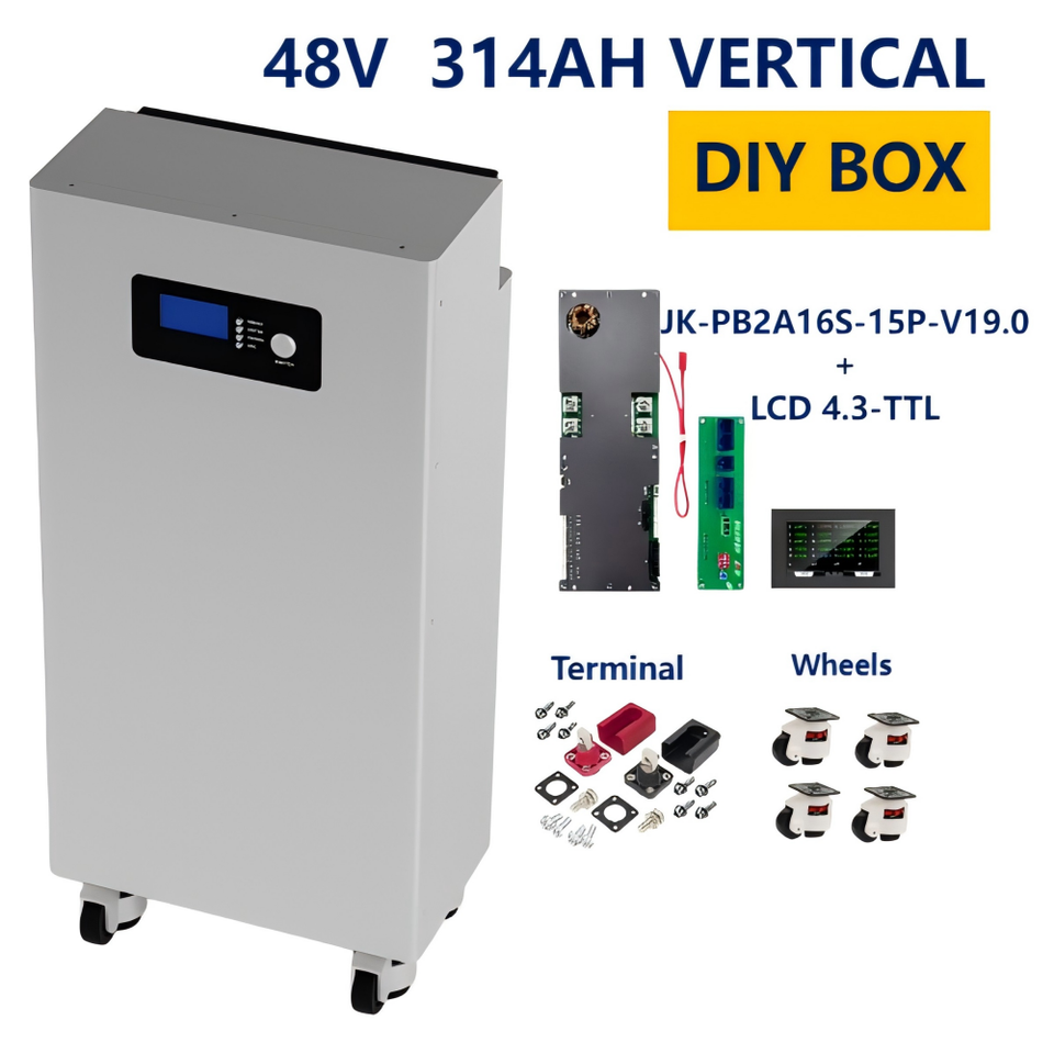 OEM SLT48V 48V 314AH Vertical DIY Battery Kit Box With Universal Wheels ...