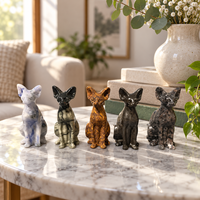 Figurine de chat égyptien en cristal multi-matériaux, ornement décoratif en pierre pour la maison, le bureau, la collection ou comme cadeau