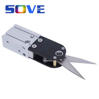 Cisaille pneumatique à grande vitesse pour machine à ouvrir les masques, à double sens, avec tête de coupe télescopique réglable de rechange