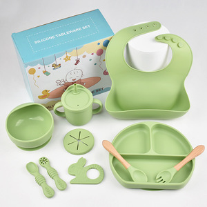 Nouvel ensemble d'assiettes et de bols d'alimentation pour bébé en silicone de qualité alimentaire avec compartiments, personnalisable - Product Image 6