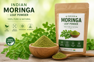 Poudre de feuilles de Moringa de qualité alimentaire, extrait végétal, extraite par solvant, premium, finement moulue, poudre verte naturelle pour smoothies et boissons - Product Image 2