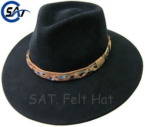 Venta al por mayor de fábrica Venta caliente personalizado hombres mujeres fieltro de lana rígida Fedora sombrero de ala grande - Product Image 5