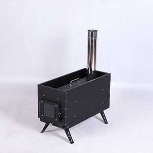 Estufa de Leña Portátil para Exteriores, Negra, Multifuncional, sin Humo, con Chimenea, para Acampar, Hacer Picnic y Viajar - Product Image 1