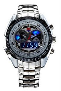 ساعة كوارتز رياضية للرجال بشاشة مزدوجة, ساعة يد كوارتز رياضية للرجال بشاشة مزدوجة مقاومة للمياه ، ساعة يد كوارتز رياضية للرجال من الفولاذ المقاوم للصدأ مزودة بشاشة عرض مزدوجة - Product Image 3