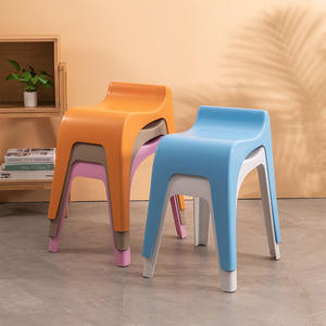 Sedia da pranzo resistente dal Design moderno e pouf spesse in plastica PP sedia alta per soggiorno e camera da letto - Product Image 3