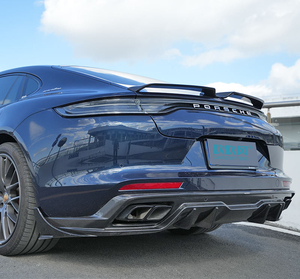 Diffuseur de pare-chocs arrière pour <span class=keywords><strong>Porsche</strong></span> <span class=keywords><strong>Cayenne</strong></span> Coupé <span class=keywords><strong>Turbo</strong></span> 2018 - 2024, becquet en fibre de carbone véritable - Product Image 5