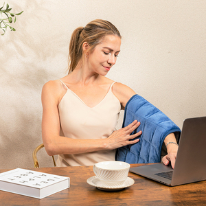 Portable Eco-Friendly Soft Fleece <b>Heating</b> <b>Pad</b> Glass Bead Weighted Electric Massage Therapy <b>Back</b> Shoulder Pain Relief for Travel - Product Image 5