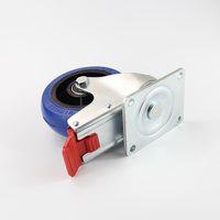 Roulettes de meuble OEM en TPE/TPU, tige simple, structure à bille en acier, roulettes silencieuses pour présentoirs de magasin