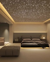 Plafond étoilé romantique à fibres optiques pour salon, cinéma maison, chambre à coucher – Ciel nocturne lumineux et brillant dans l'obscurité pour la décoration intérieure