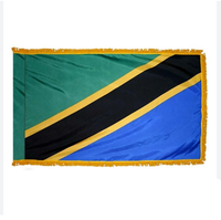 Drapeau de la Mauritanie personnalisé de haute qualité, bannière 3x5 pieds pour affichage intérieur et extérieur, pompon décoratif doré le plus vendu