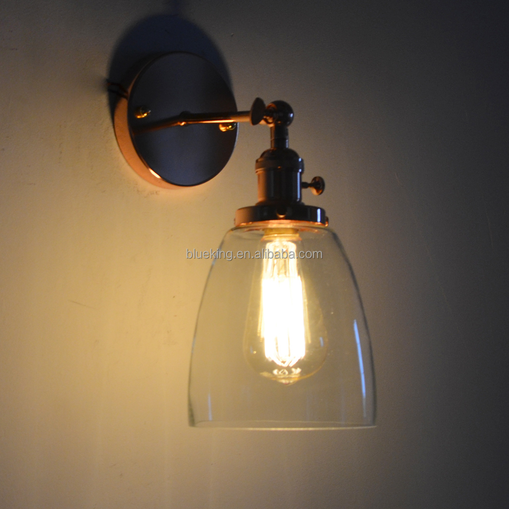 Loft Glass rose gold Iron Wall Light Vintage Home Kitchen Dining Room Decoration wall mount reading light wall light sconce