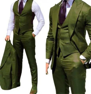 Elegant Wedding <strong>Tuxedos</strong> Suits Slim Fit Bridegroom for Men 3 Pieces Groomsmen Suit Male <strong>Cheap</strong> Formal Business Jacket Vest Pants - Product Image 1