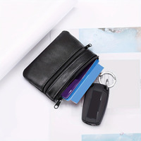 Portefeuille-bracelet en cuir PU, mini porte-monnaie avec 2 poches zippées, porte-cartes portable, pochette à clés pour la course matinale, le sport et l'usage quotidien