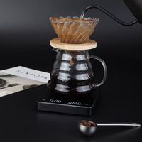 Balance à expresso avec minuteur, haute précision 0,1g 3kg, balance numérique pour café, outil de pesage pour le café filtre, la pâtisserie et les aliments, tapis en silicone