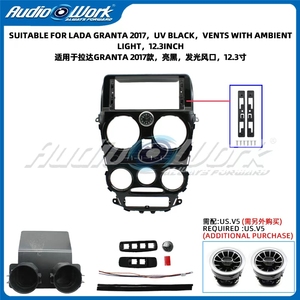 Marco de Radio para Coche LADA GRANTA 2017 NEGRO UV con Ventilaciones y Luz Ambiental 12.3 Pulgadas, Marco de Audio para Coche, Marco de DVD para Coche - Product Image 3