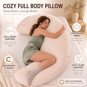 Oreiller de grossesse Hesen grand format en forme de C, lavable, doux pour la peau, soutien post-partum, oreiller de <span class=keywords><strong>maternité</strong></span> pour bébé et grossesse - Product Image 1