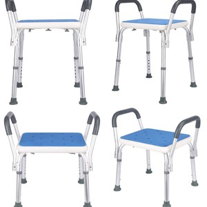 Chaise de douche en alliage d'aluminium avec accoudoirs, hauteur réglable, pour personnes âgées, handicapées, femmes enceintes, sécurité dans la salle de bain - Product Image 2
