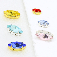 Dongzhou Perles de pierre fantaisie en cristal en forme d'oeil de cheval à coudre en laiton Vente en gros de strass lâches pour bijoux Vêtement DIY