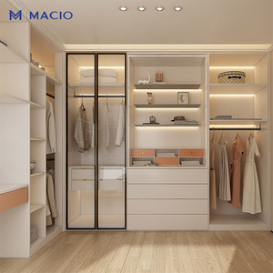 MACIO Modern Luxury Wooden Bedroom <strong>Wardrobe</strong> Furniture Custom Closet <strong>Large</strong> Capacity Storage Walkin Closet Modern Design <strong>Wardrobe</strong> - Product Image 1