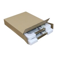 Caja de cartón plana personalizada de papel Kraft marrón barato, marco de fotos de pintura al óleo, caja de embalaje de correo