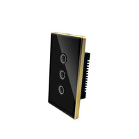 MatterWall Switch Rainure de cadre en alliage d'aluminium directement connecté à Homekit Alexa Voice Control 2.5D Tempered Glass Smart Switch