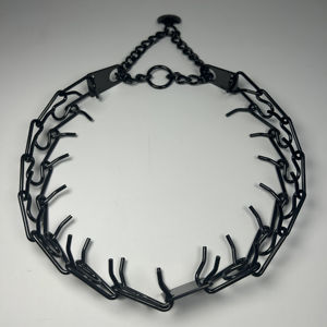 ปลอกคอง่ามสเตนเลสสตีลแบบปรับได้สำหรับสุนัขพันธุ์ใหญ่ขนาดกลางแบบเรียบง่ายลายตะขอเกี่ยวแบบห่วงปิด - Product Image 1