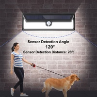 Lampes solaires murales de jardin OEM pour extérieur, 118 LED, étanches IP65, avec détecteur de mouvement, lumière du jour 6000K et design portable