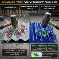 Revêtement UV résistant aux intempéries, matériau de toiture en plastique transparent clair, construction, plaque de polycarbonate ondulée