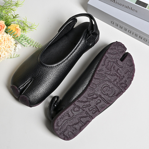 Sandales plates à plateforme pour femmes, 2 pièces, à bout fendu, fabriquées à la main, avec semelles souples, style confortable à bout rond - Product Image 4
