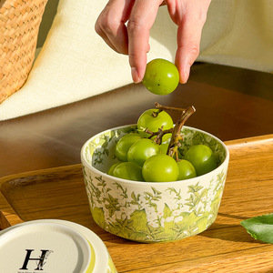 ชุดอาหารเซรามิกลายดอกลิลลี่ออฟวาลลีย์สีเขียว  ชามลายละเอียดสีสันสดใส สำหรับใช้ในบ้าน งานเลี้ยงอาหารค่ำ งานแต่งงาน คริสต์มาส จานสำหรับร้านอาหาร มีสินค้าพร้อมส่ง - Product Image 5