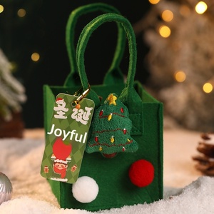 Sac cadeau de Noël en tissu non tissé, sac à main décoratif, petite boîte cadeau pour la veille de Noël, emballage de fruits, fabriqué en Chine, touche rouge - Product Image 6