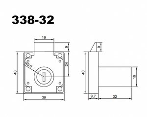 Phong cách bền Kẽm hợp kim văn phòng bàn ngăn kéo khóa 338-32 đồ nội thất phần cứng sắt Key khách sạn đồ nội thất văn phòng - Product Image 4