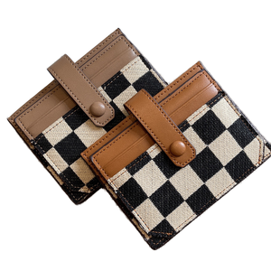 Cartera Corta de Piel Sintética de Lujo para Hombre y Mujer, con Cierre de Cremallera y Broche, Impermeable, con Bloqueo RFID y Decoración de Botones, Venta al Por Mayor de Fábrica - Product Image 1