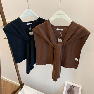 <strong>2025</strong> <strong>New</strong> Knitted <strong>Wool</strong> Collar Small <strong>Shawl</strong> Decorative Collar <strong>Wool</strong> Knot Decorative Scarf <strong>Wool</strong> Knitted Small <strong>Shawl</strong> Wholesale - Product Image 2