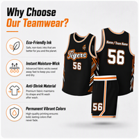 Ensemble de maillots personnalisés Elite noir et orange, impression 3D par sublimation professionnelle, vêtements d'équipe en mesh, OEM/ODM