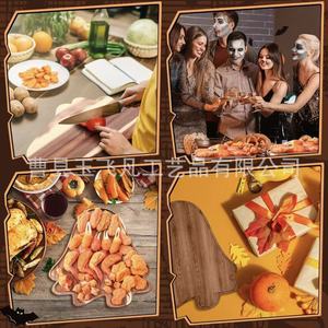 Halloween Acacia Wood Serving <b>Tray</b> 34cm Festive Party <b>Snack</b> Platter Residential Use - Product Image 2