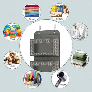 5-<b>Shelf</b> Door Hanging Organizer Foldable Eco-Friendly Multifunction Wall Mount Fabric Storage Clear Window 2 Metal <b>Hooks</b> for - Product Image 5