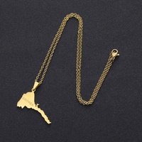 Anniyo — pendentif ville en acier inoxydable, pendentif de couleur or/argent, pour hommes et femmes, bijoux ethniques, cadeau beauté