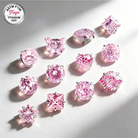 Freya ASTM-F136 Titane de qualité implantable, styles variés, CZ rose, clou d'oreille à dos plat fileté intérieurement pour cartilage, hélix, tragus