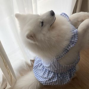 Vestido azul a rayas para perros Samoyedo Labrador Border <span class=keywords><strong>Collie</strong></span> Pequeño Mediano Grande Perro Ropa para mascotas - Product Image 6