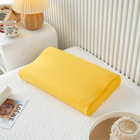 Oreiller ergonomique en mousse à mémoire de forme ondulée OEM, soutien cervical pour dormir, fabricant d'oreillers - Jaune