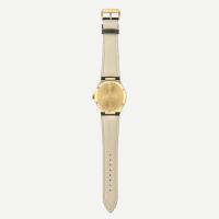 Montre à quartz classique pour homme et femme, boîtier en acier inoxydable, cadran en verre, affichage à aiguilles, montre-bracelet pour couple, bracelet en cuir noir, date