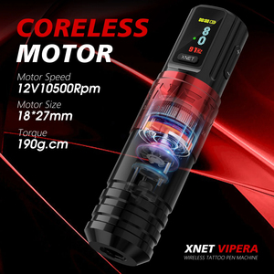 Máquina de Tatuaje Inalámbrica Profesional XNET <span class=keywords><strong>Vipera</strong></span> con Motor Potente de 2400 mAh y Carrera Ajustable de 2.4-4.2 mm para Artistas del Tatuaje Corporal - Product Image 2