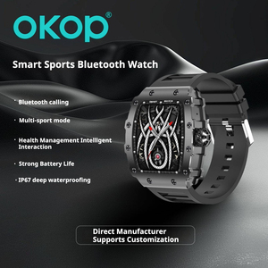 สมาร์ทวอทช์ OKOP-S100 สำหรับตรวจวัดอัตราการเต้นของหัวใจและความดันโลหิต พร้อมฟังก์ชันโทรผ่านบลูทูธ กันน้ำ และแบตเตอรี่ใช้งานได้ยาวนาน - Product Image 2