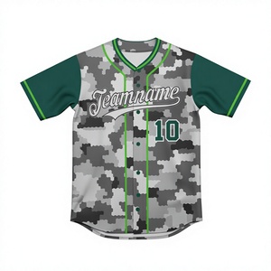 Camiseta de Béisbol Personalizada de Alta Calidad en Oferta, Color Sólido Estampado, Botones, Nombre y Número Cosidos, Unisex, 100% Poliéster - Product Image 1