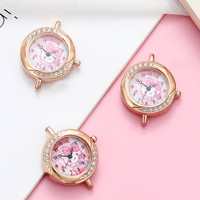 D-08036 universel bricolage montre cadran pendentif Bracelet accessoires perlé montre pour femme mignon chat suspendu montre pendentif alliage