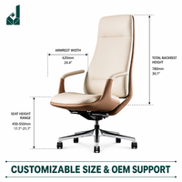 Chaise de bureau de direction moderne à dossier haut bicolore en cuir PU, hauteur réglable, avec roulettes de remplacement pour studio, bureau et entreprise