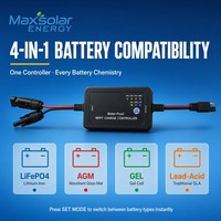 Wasserdichter MPPT Solar-Laderegler 10A 12V LED-Anzeige Auto GEL AGM LFP Lithium-Batterie-Regler für Wohnmobile, Boote, Marine Maxsolar