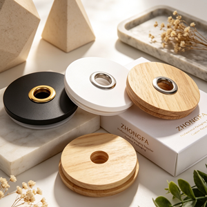 Custom Wooden Perfume Caps And <b>Reed</b> <b>Diffuser</b> Caps Natural Wood Closures For Fragrance <b>Bottle</b> Packaging - Product Image 2